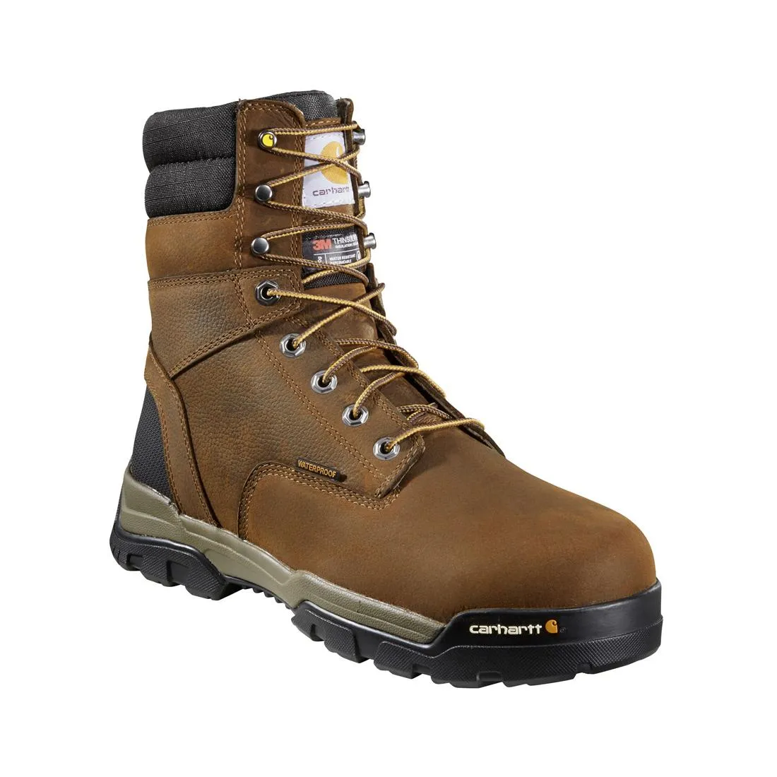 8" Ground Force Waterproof Insulated Composite Toe Work Boot Brown