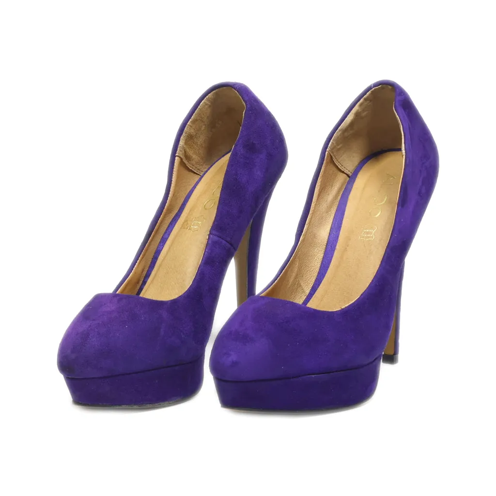 Aldo High-Heel Shoes Suede Purple Colour For Women