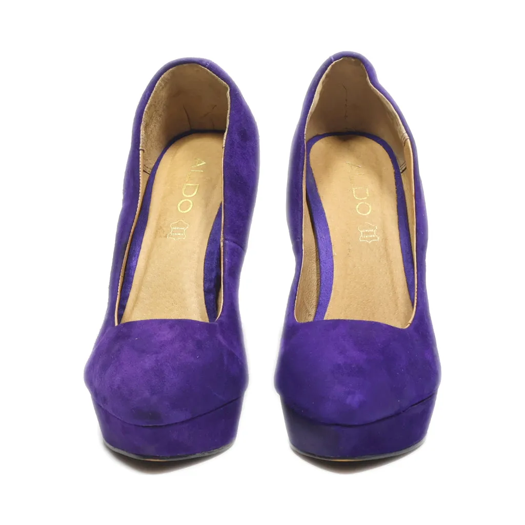 Aldo High-Heel Shoes Suede Purple Colour For Women