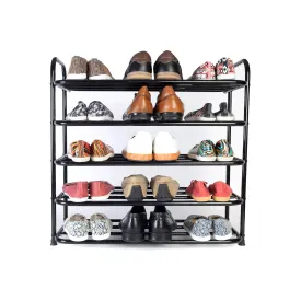 Amazon Brand – Umi Multi-Purpose Shoe Rack - (5 Tier, Black)(Metal)