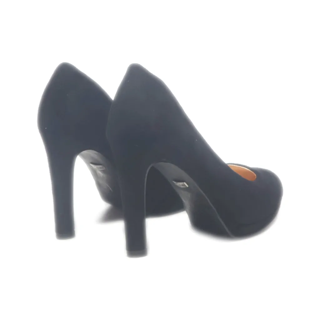 Buffalo High-Heel Shoes Suede Black Colour For Women