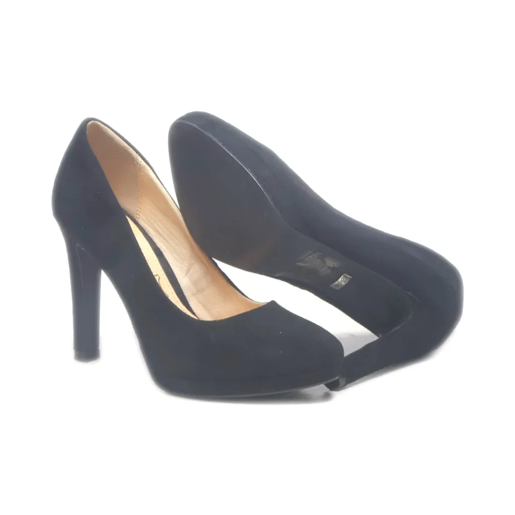 Buffalo High-Heel Shoes Suede Black Colour For Women