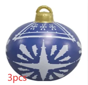 Christmas Ornament Ball - Outdoor PVC 60CM Inflatable Decorated Giant Ball for Xmas Tree Decorations