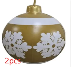 Christmas Ornament Ball - Outdoor PVC 60CM Inflatable Decorated Giant Ball for Xmas Tree Decorations