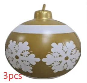 Christmas Ornament Ball - Outdoor PVC 60CM Inflatable Decorated Giant Ball for Xmas Tree Decorations