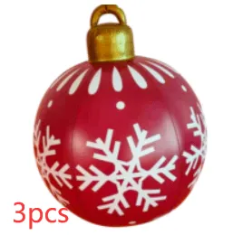 Christmas Ornament Ball - Outdoor PVC 60CM Inflatable Decorated Giant Ball for Xmas Tree Decorations