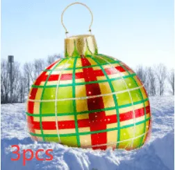 Christmas Ornament Ball - Outdoor PVC 60CM Inflatable Decorated Giant Ball for Xmas Tree Decorations