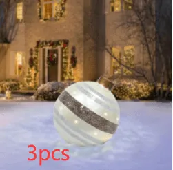 Christmas Ornament Ball - Outdoor PVC 60CM Inflatable Decorated Giant Ball for Xmas Tree Decorations