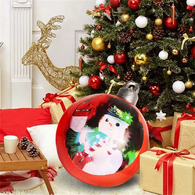 Christmas Ornament Ball - Outdoor PVC 60CM Inflatable Decorated Giant Ball for Xmas Tree Decorations