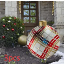 Christmas Ornament Ball - Outdoor PVC 60CM Inflatable Decorated Giant Ball for Xmas Tree Decorations