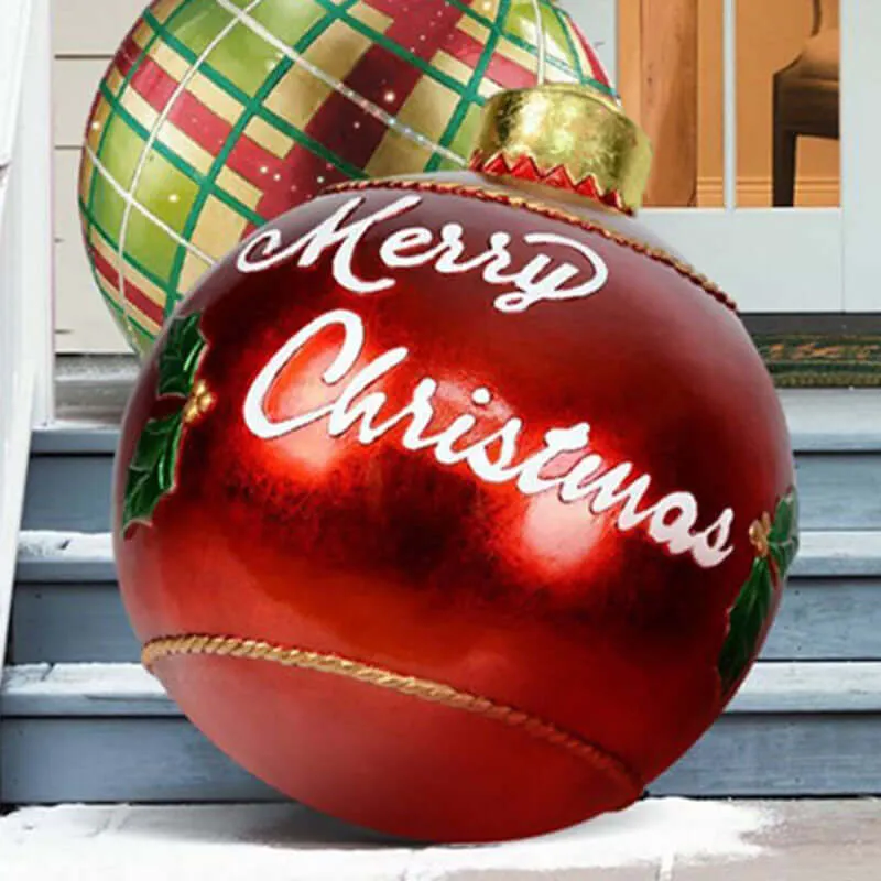 Christmas Ornament Ball - Outdoor PVC 60CM Inflatable Decorated Giant Ball for Xmas Tree Decorations