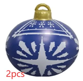 Christmas Ornament Ball - Outdoor PVC 60CM Inflatable Decorated Giant Ball for Xmas Tree Decorations