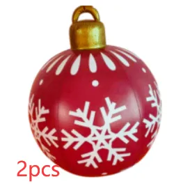 Christmas Ornament Ball - Outdoor PVC 60CM Inflatable Decorated Giant Ball for Xmas Tree Decorations