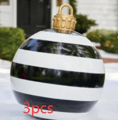 Christmas Ornament Ball - Outdoor PVC 60CM Inflatable Decorated Giant Ball for Xmas Tree Decorations