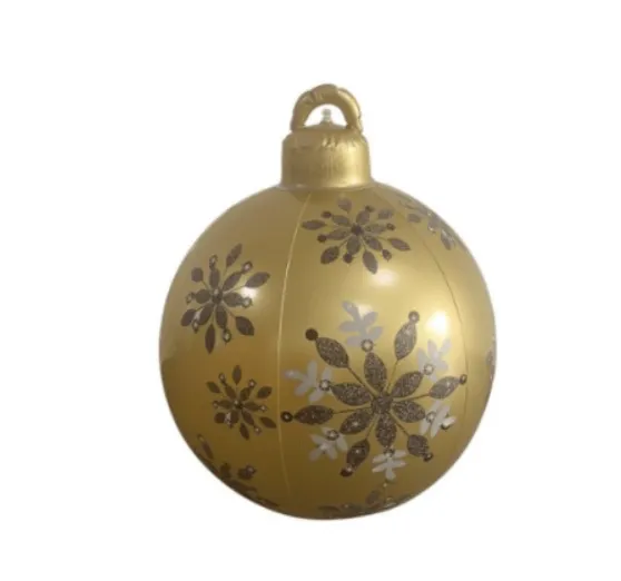 Christmas Ornament Ball - Outdoor PVC 60CM Inflatable Decorated Giant Ball for Xmas Tree Decorations