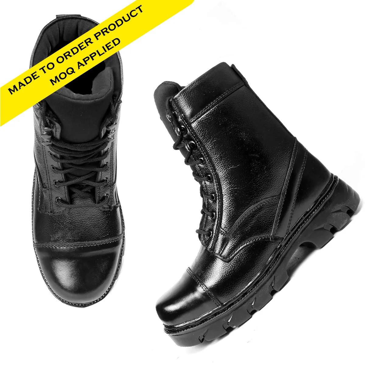 Commando Work Boots | Heavy-Duty Leather Boots | Oil & Acid Resistant | Slip Resistant | Lace-Up Closure | MOQ 100