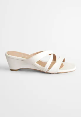 Connor Criss Cross Strappy Sandals - White