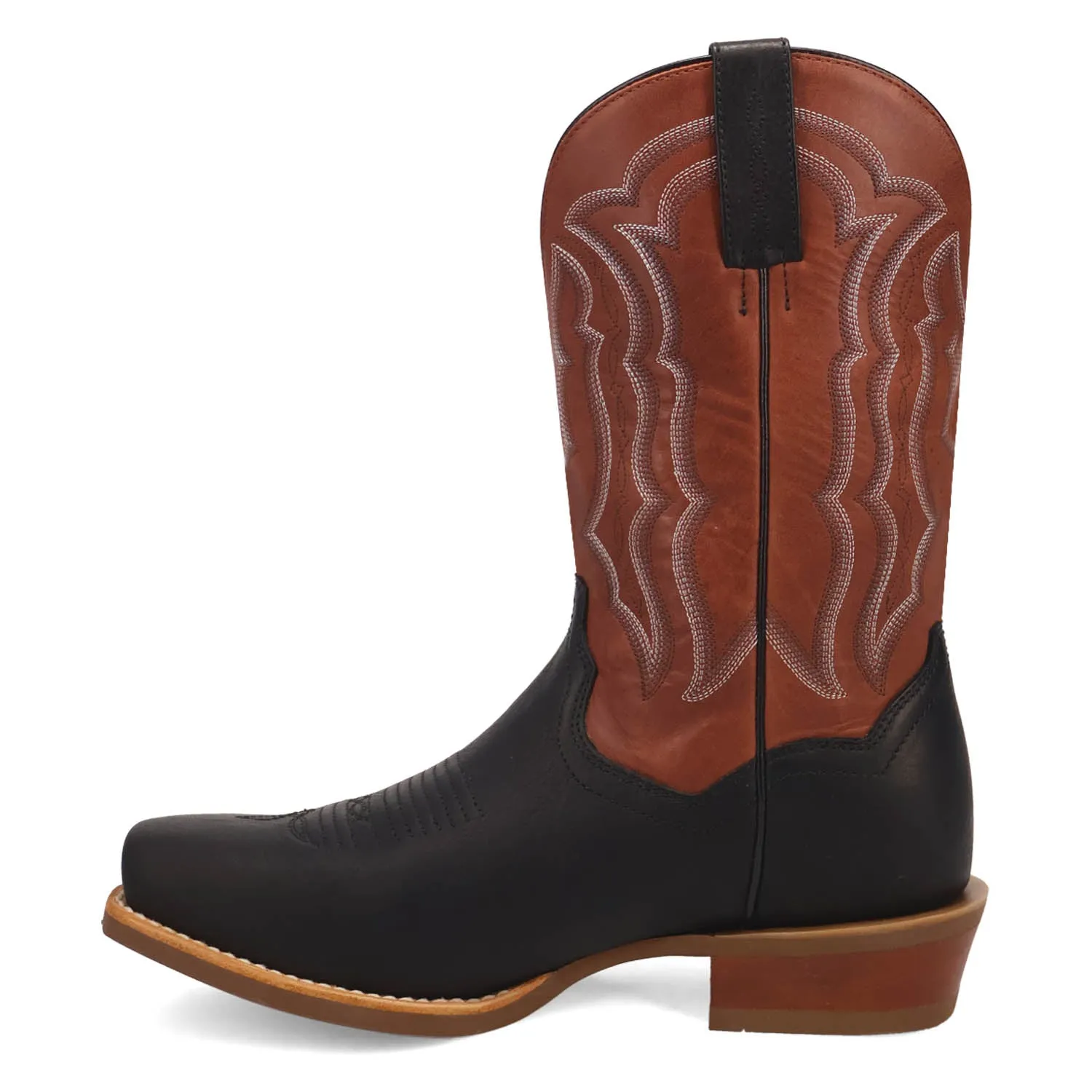 Dan Post Mens Creed Black/Red Leather Cowboy Boots