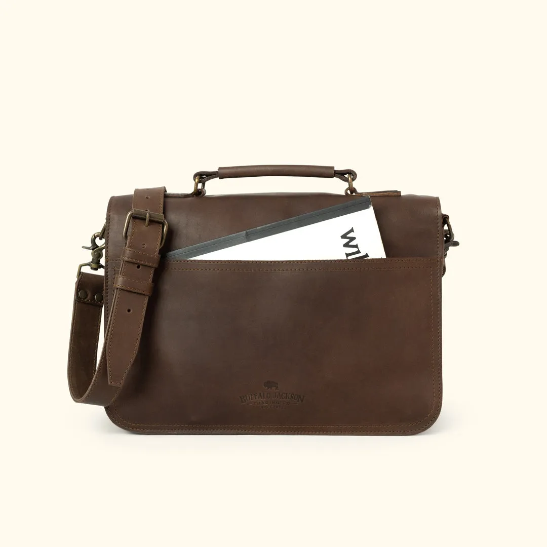 Denver Leather Briefcase | Dark Oak