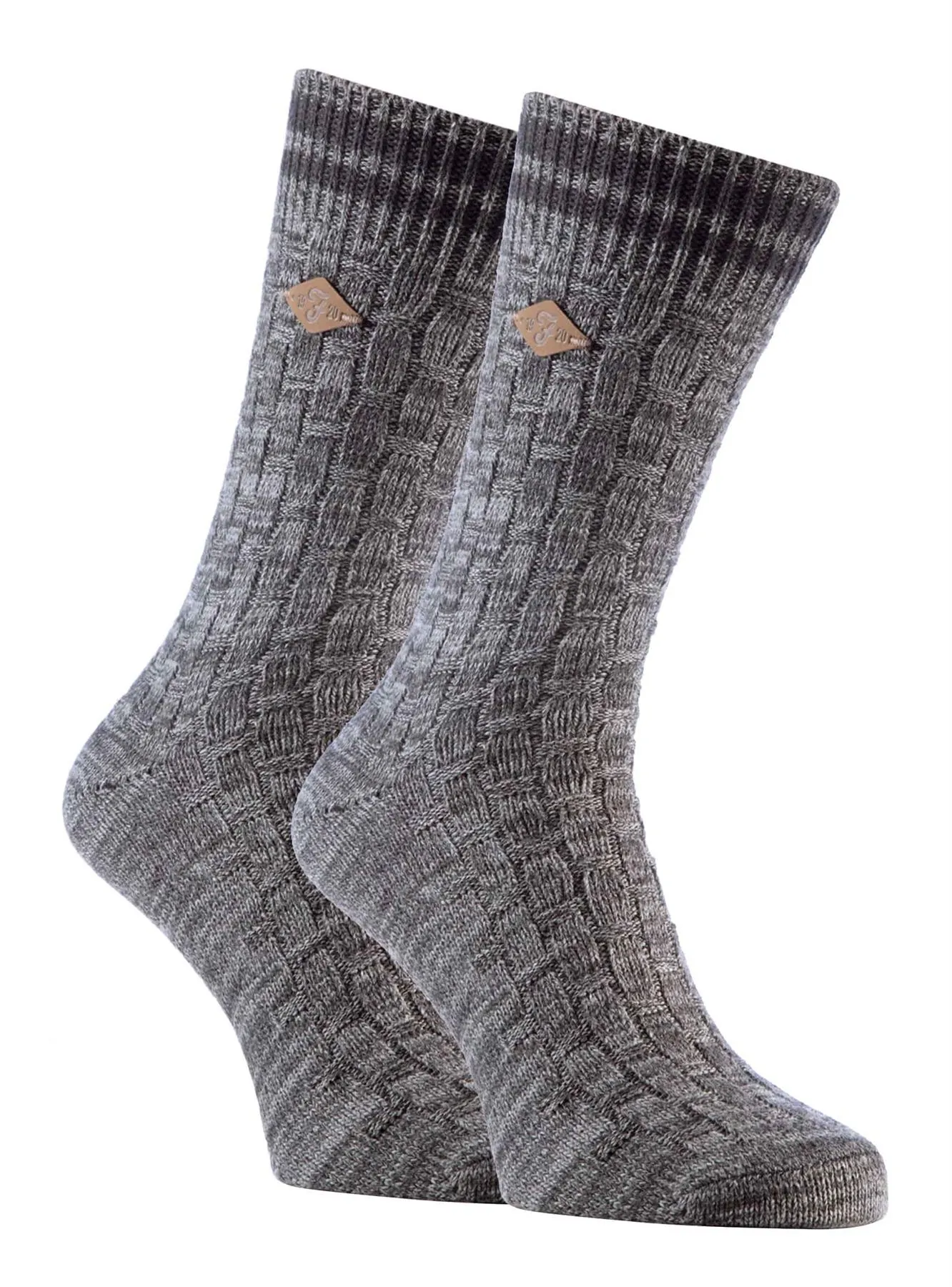 Farah 1920 - 2 Pairs Mens Knit Socks (04 Slate)