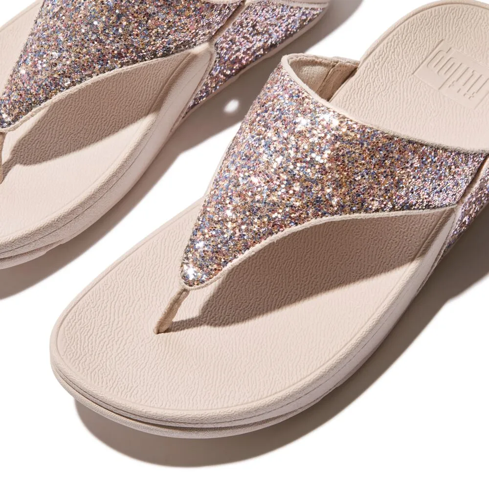 FitFlop Lulu Multi Tonal Glitter Sandals - Nude Rose Mix