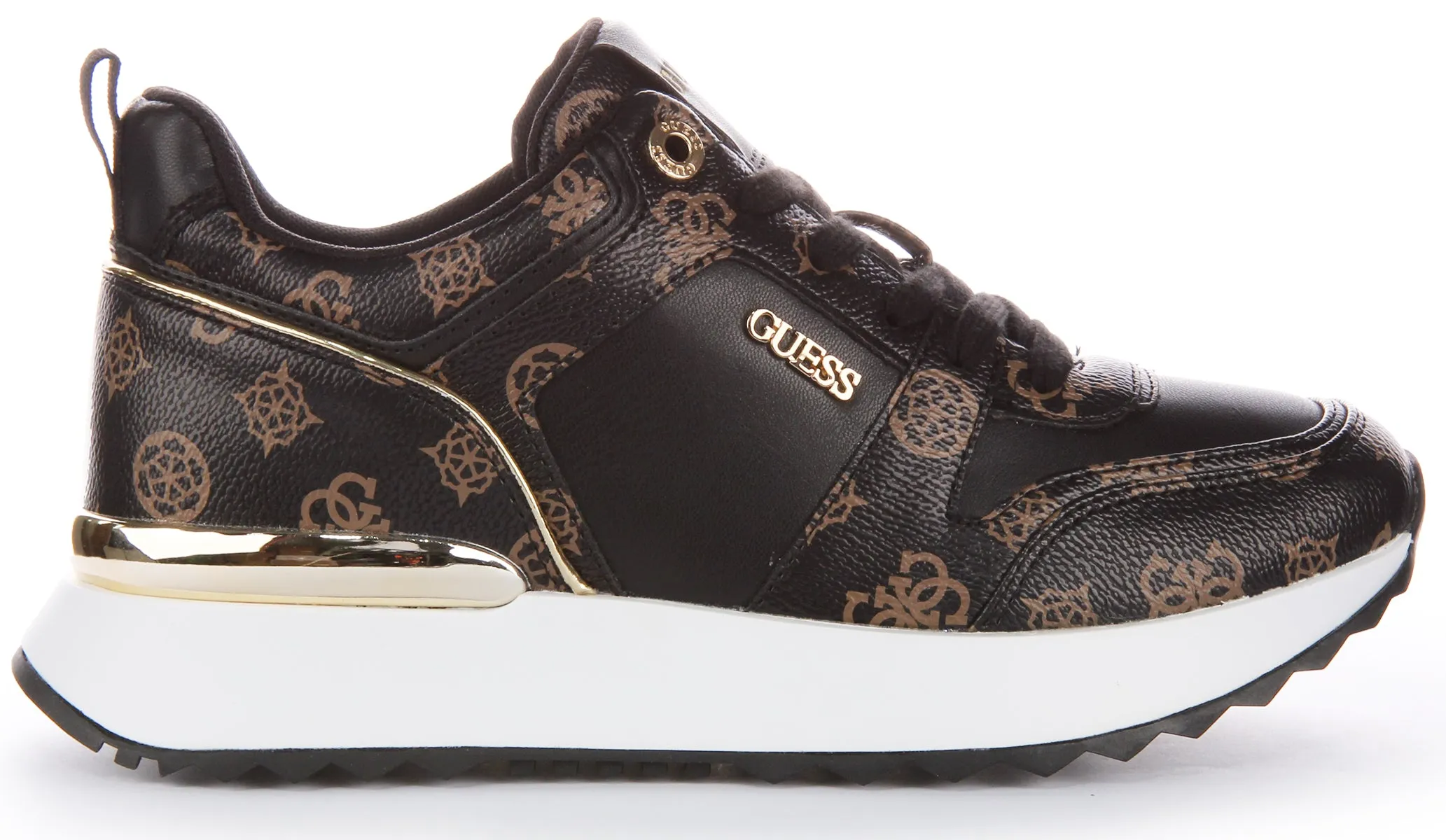 Guess Kaddy Peony Trainer In Choco For Women