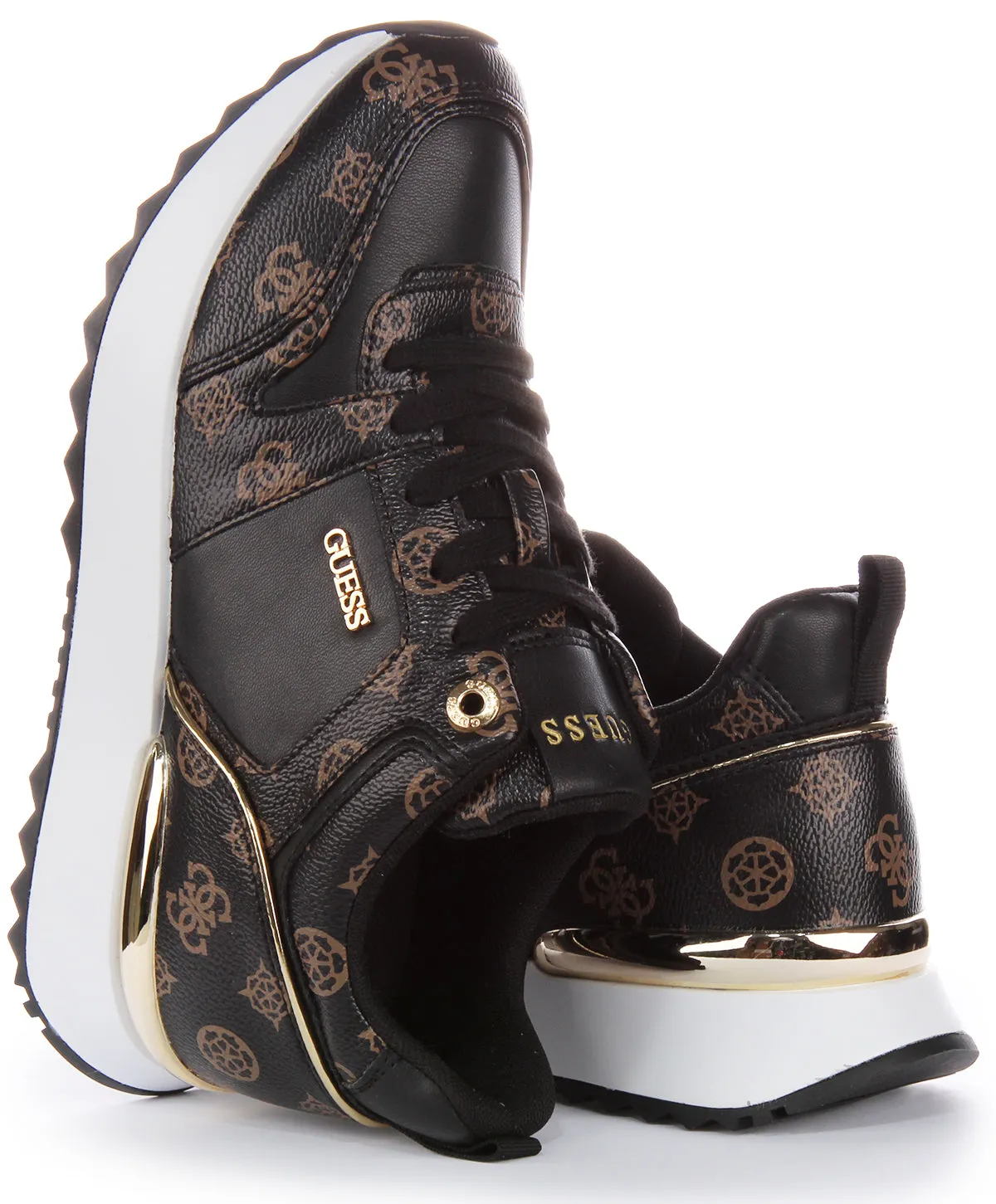 Guess Kaddy Peony Trainer In Choco For Women