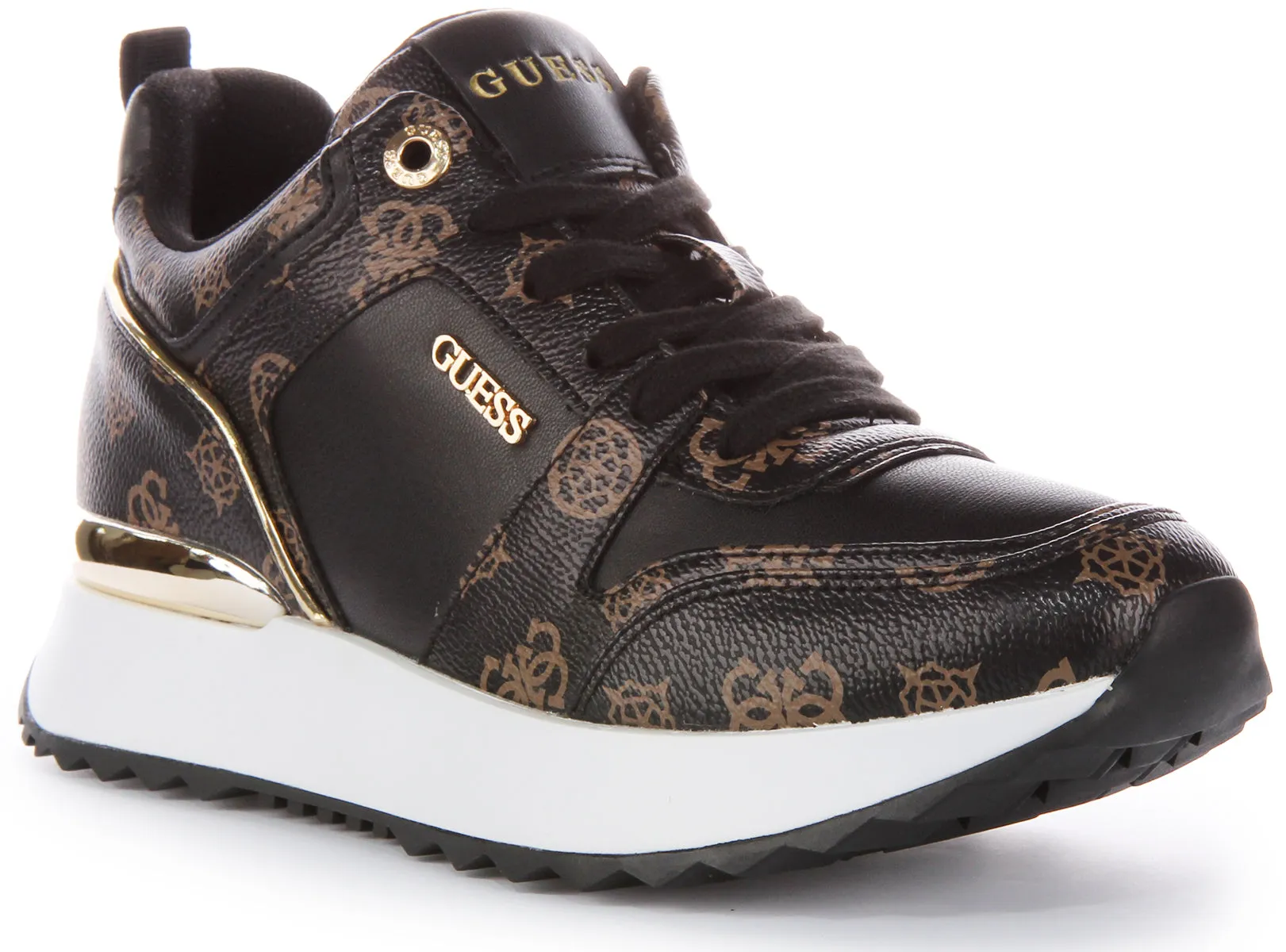 Guess Kaddy Peony Trainer In Choco For Women