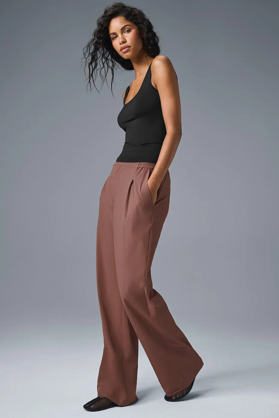 High-Waist Pursuit Trouser (Long) - Chestnut