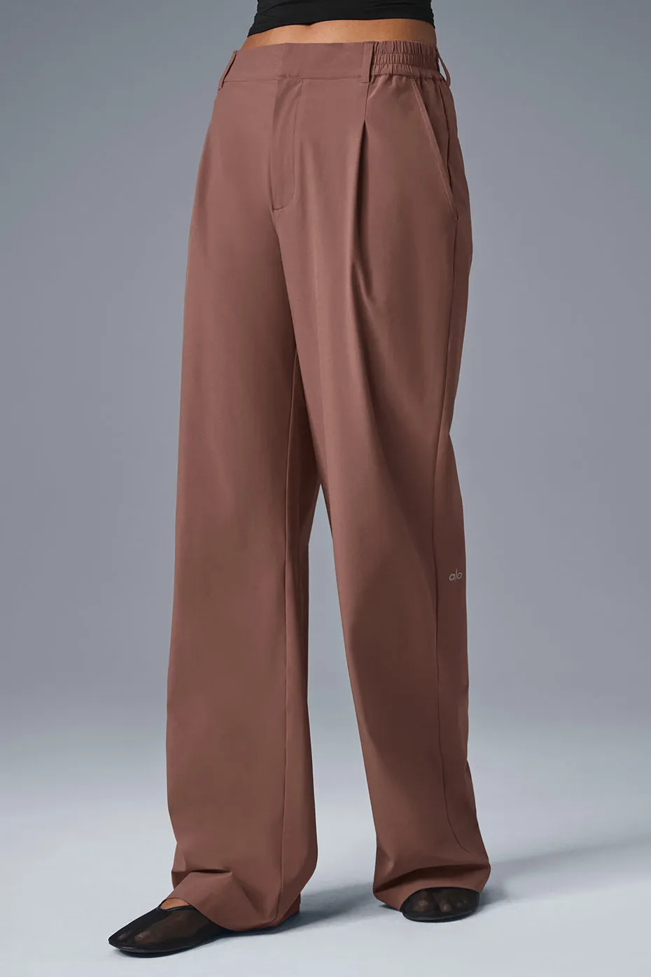 High-Waist Pursuit Trouser (Long) - Chestnut