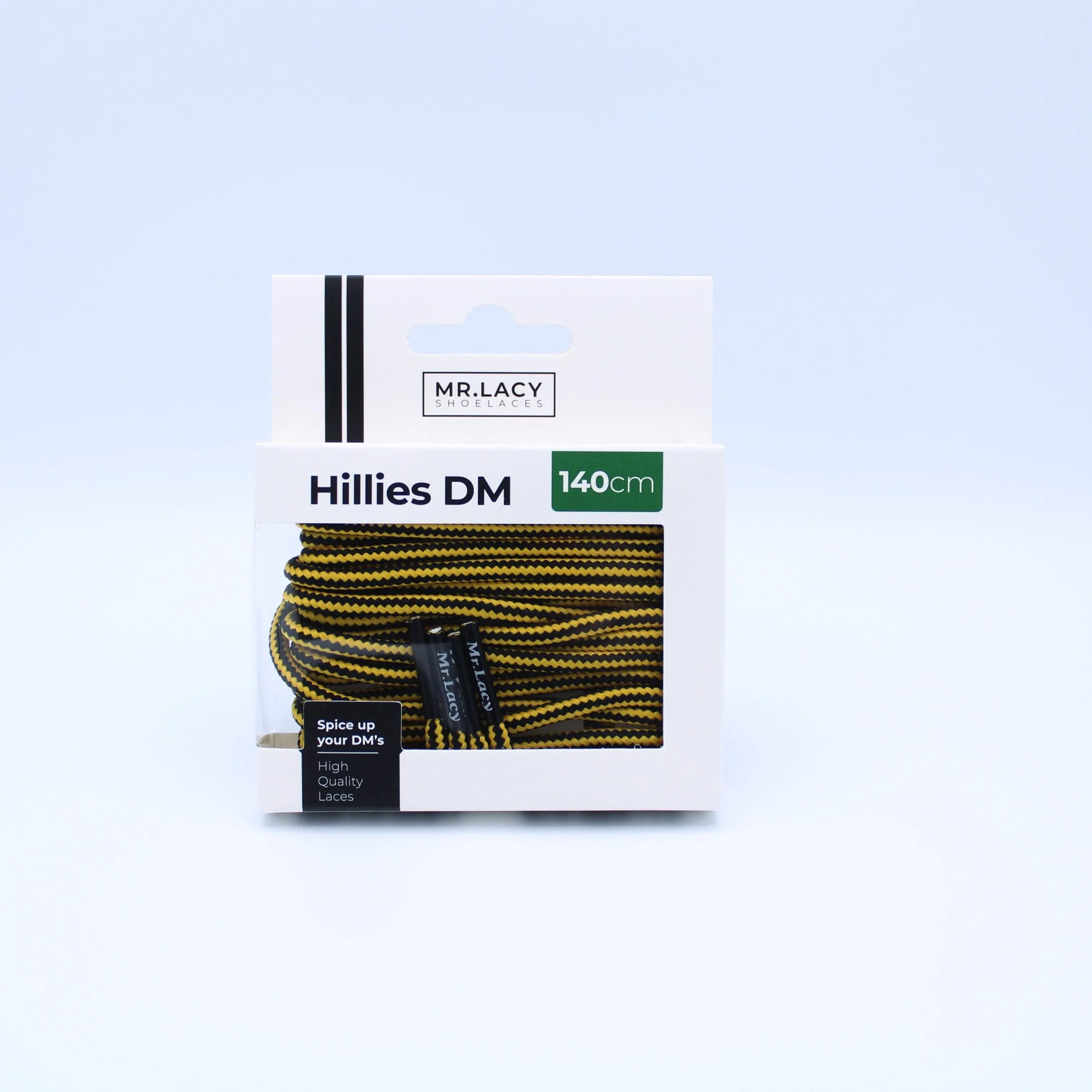 Hillies DM Round Boot Laces · Black / Deep Yellow