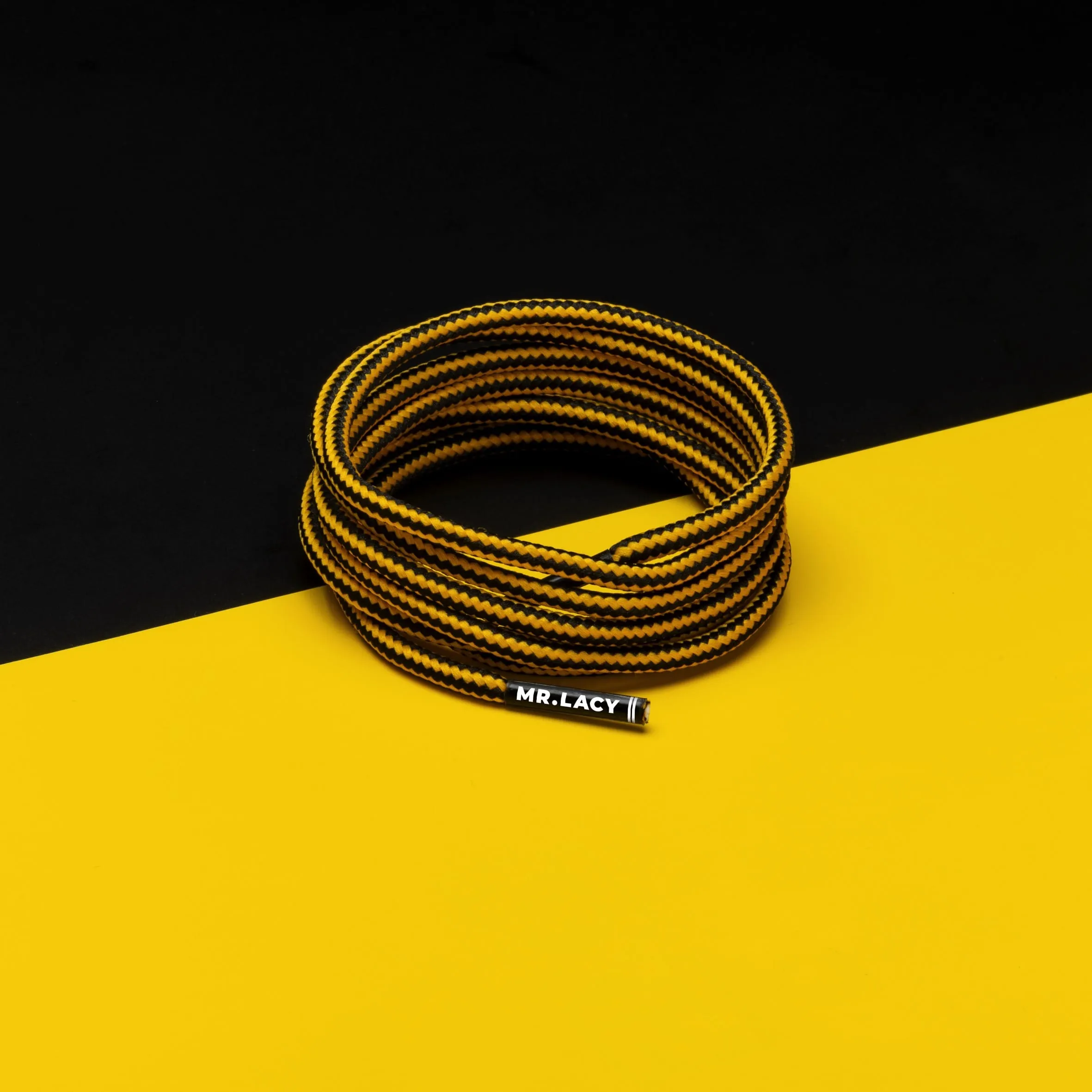 Hillies DM Round Boot Laces · Black / Deep Yellow