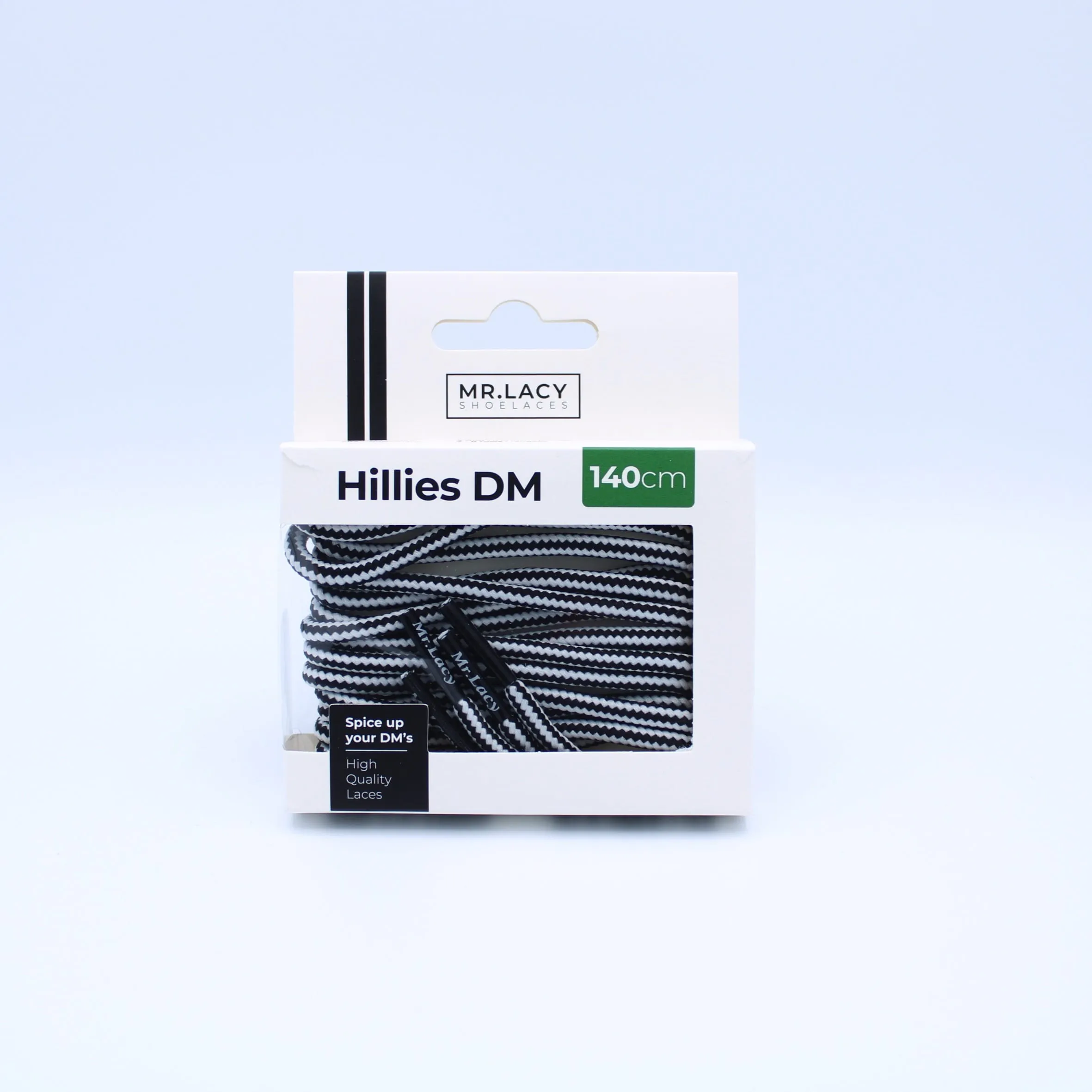 Hillies DM Round Boot Laces · Black / White