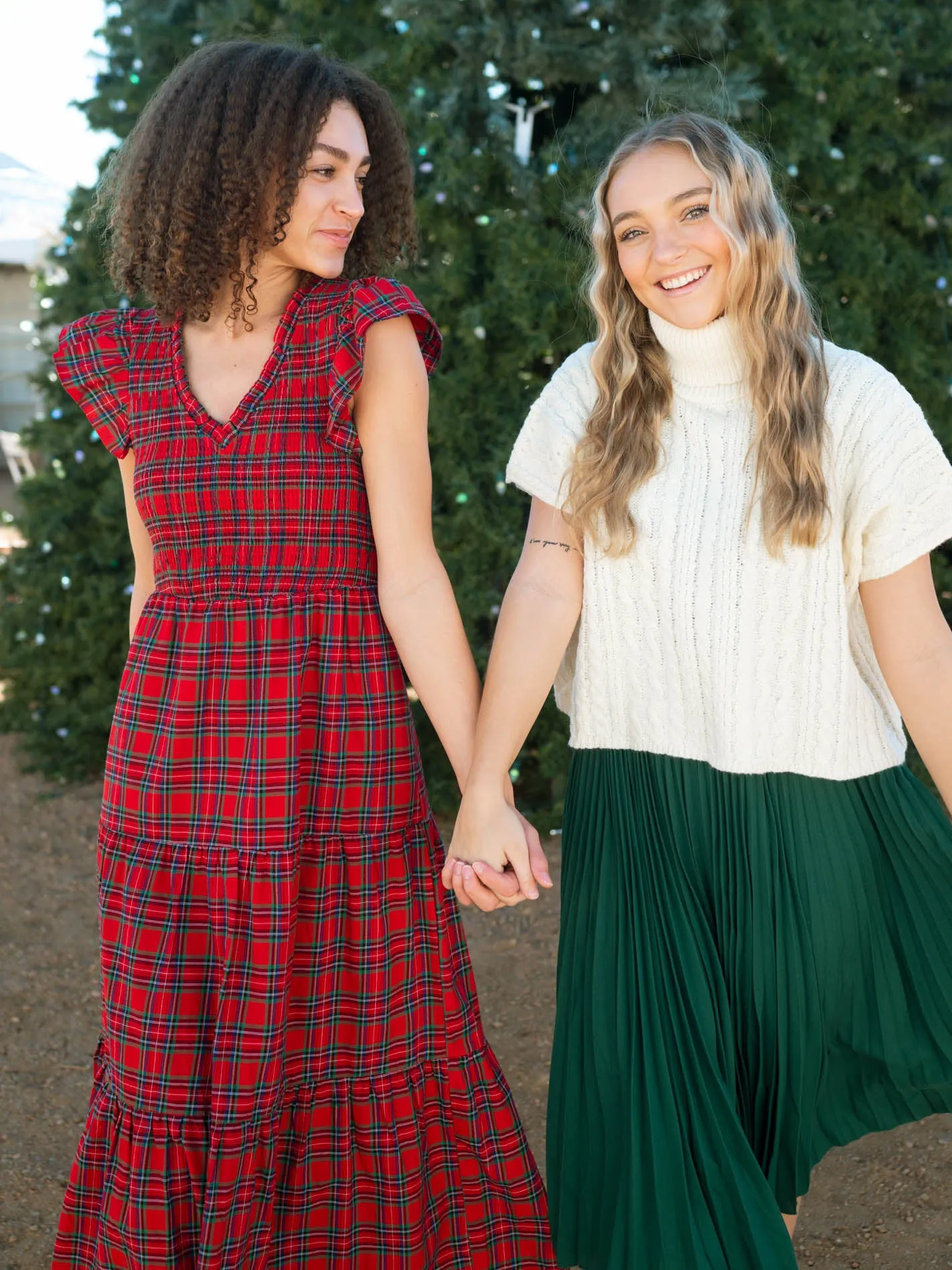 Josephine Plaid Midi Dress