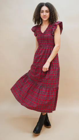 Josephine Plaid Midi Dress