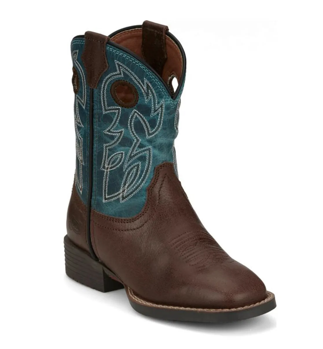 Justin Bowline Junior Walnut Blue Boots