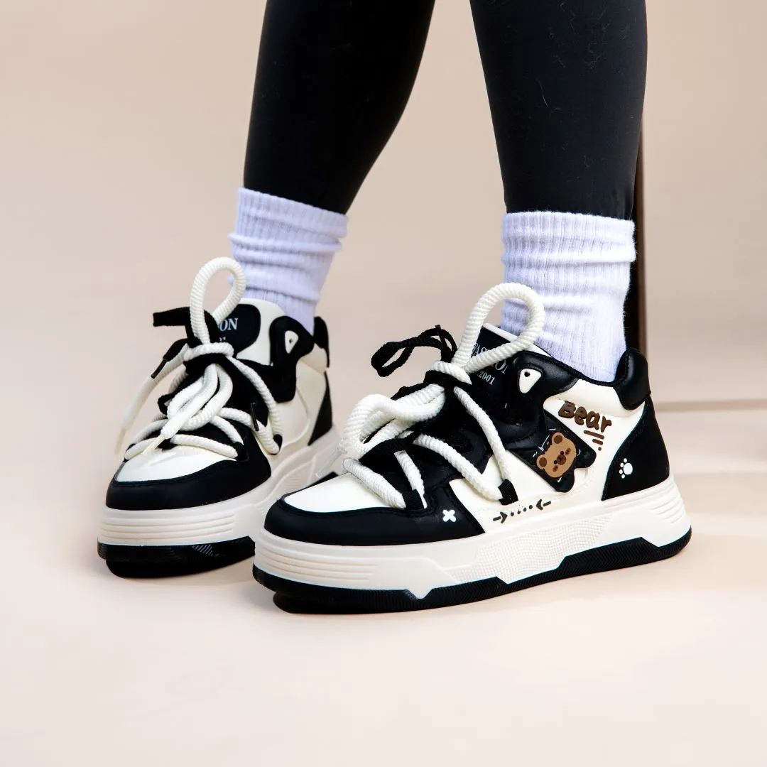 Kawaii Bear Chunky Mid Top Shoes - Women's