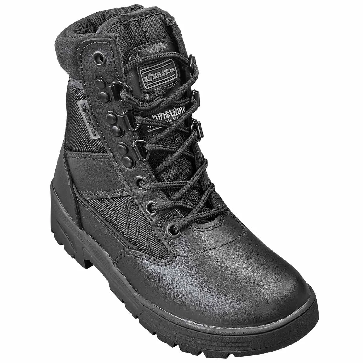 Kombat Kids Half Leather Patrol Boots Black