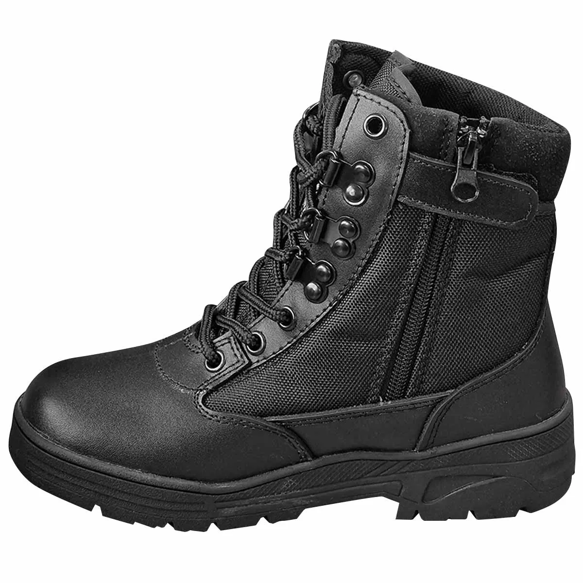 Kombat Kids Half Leather Patrol Boots Black