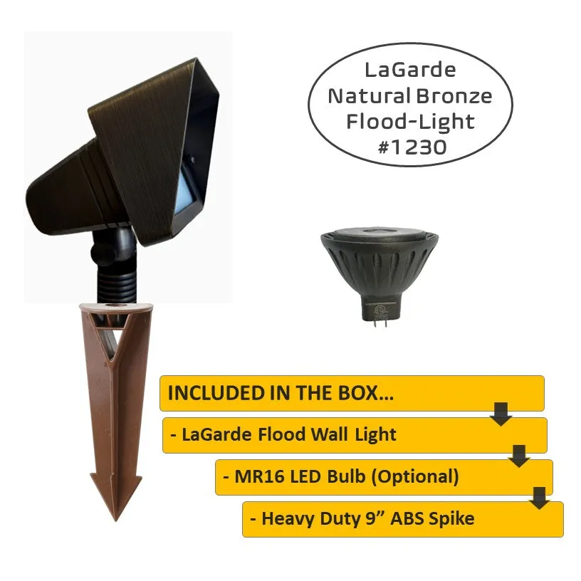 LaGarde Solid Cast Brass Flood Light Natural bronze