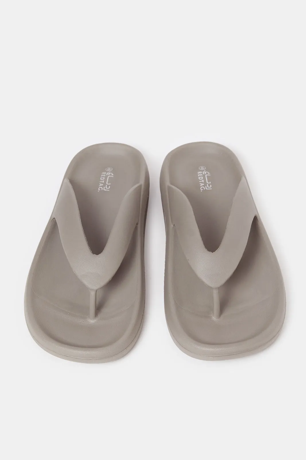 Men Taupe Molded Toe Slippers