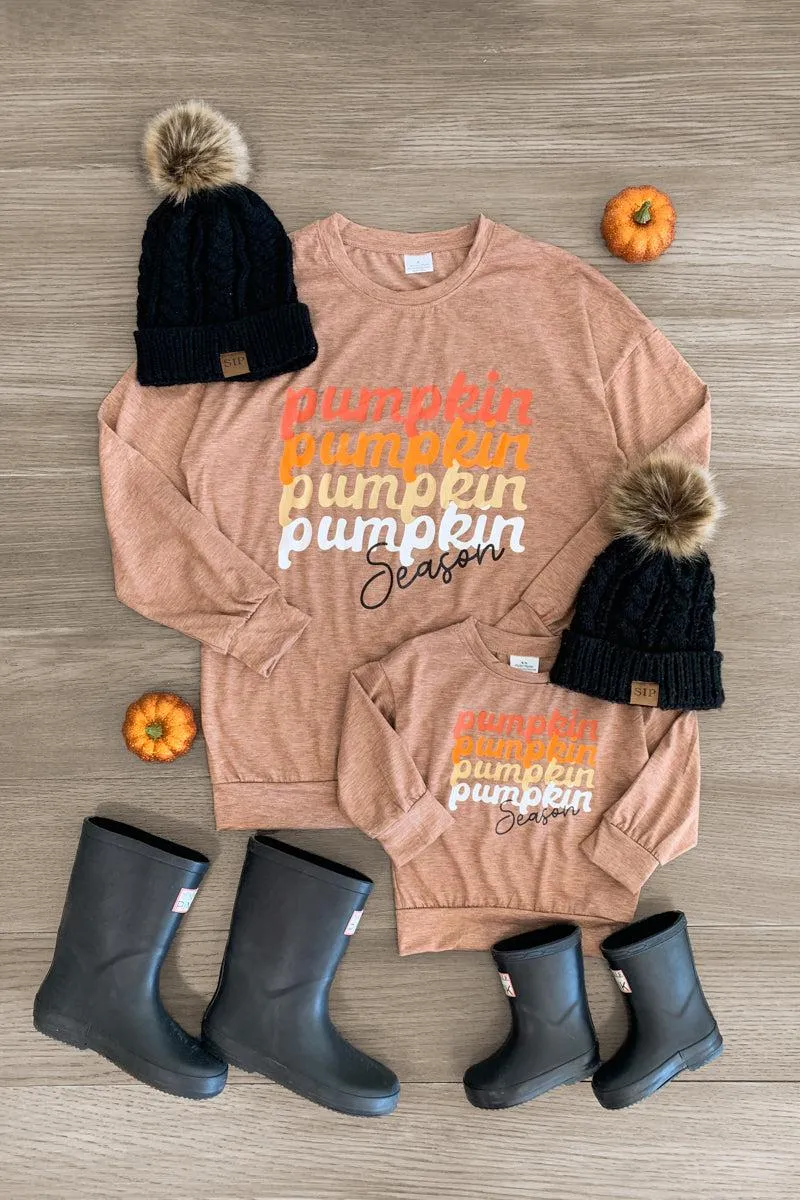 Mom & Me - "Pumpkin Season" Brown Top