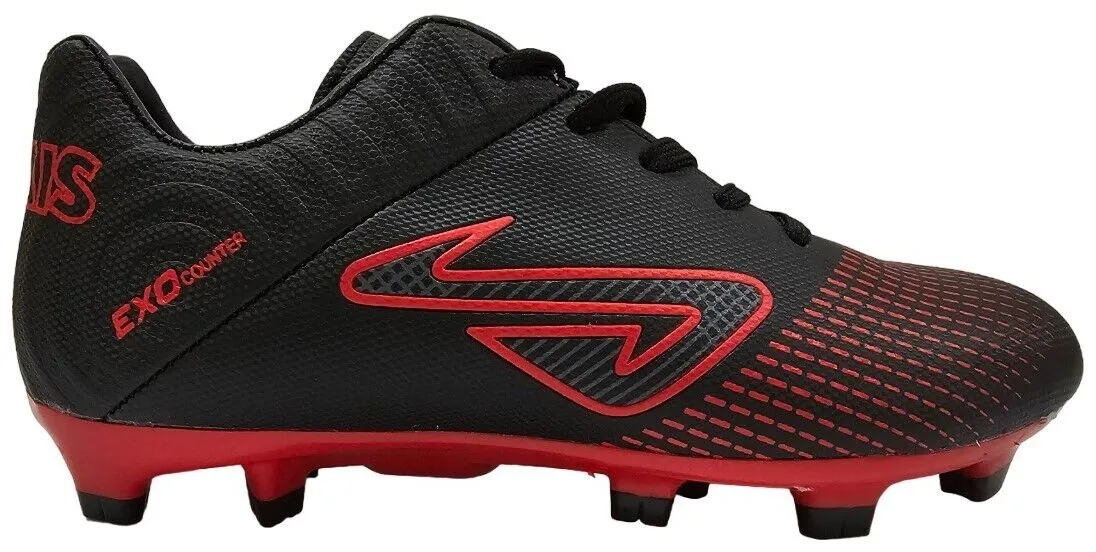 NOMIS Immortal 2.0 FG Football Boots - Red/Black - Youth - Kids - Shoe