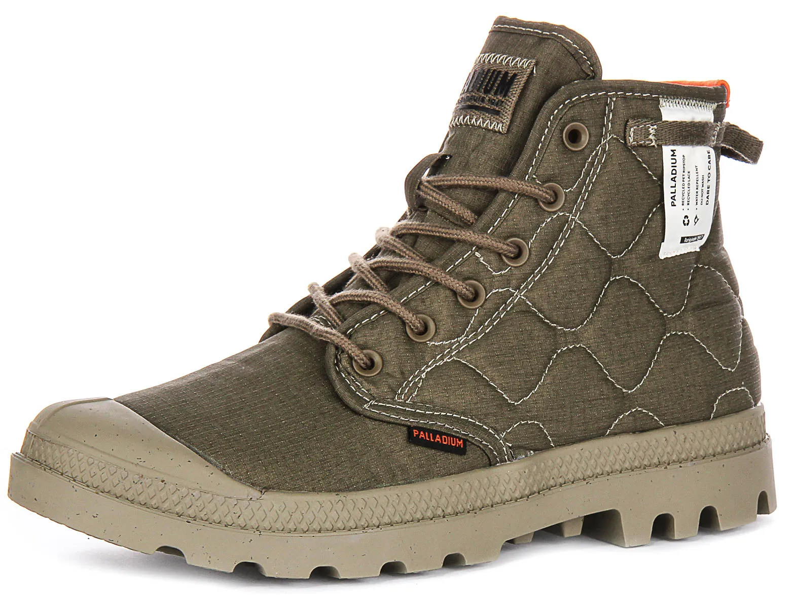 Palladium Pampa Re-Quiltd In Olive For Unisex