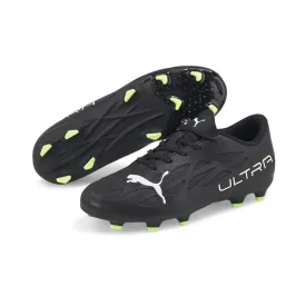 PUMA Ultra 4.4 FG/AG Football Boots - Black/White-Fizzy  - YOUTH - Kids Shoe