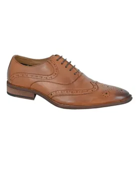 Roamers Mens 5 Eyelet Wing Brogue Oxford Shoes