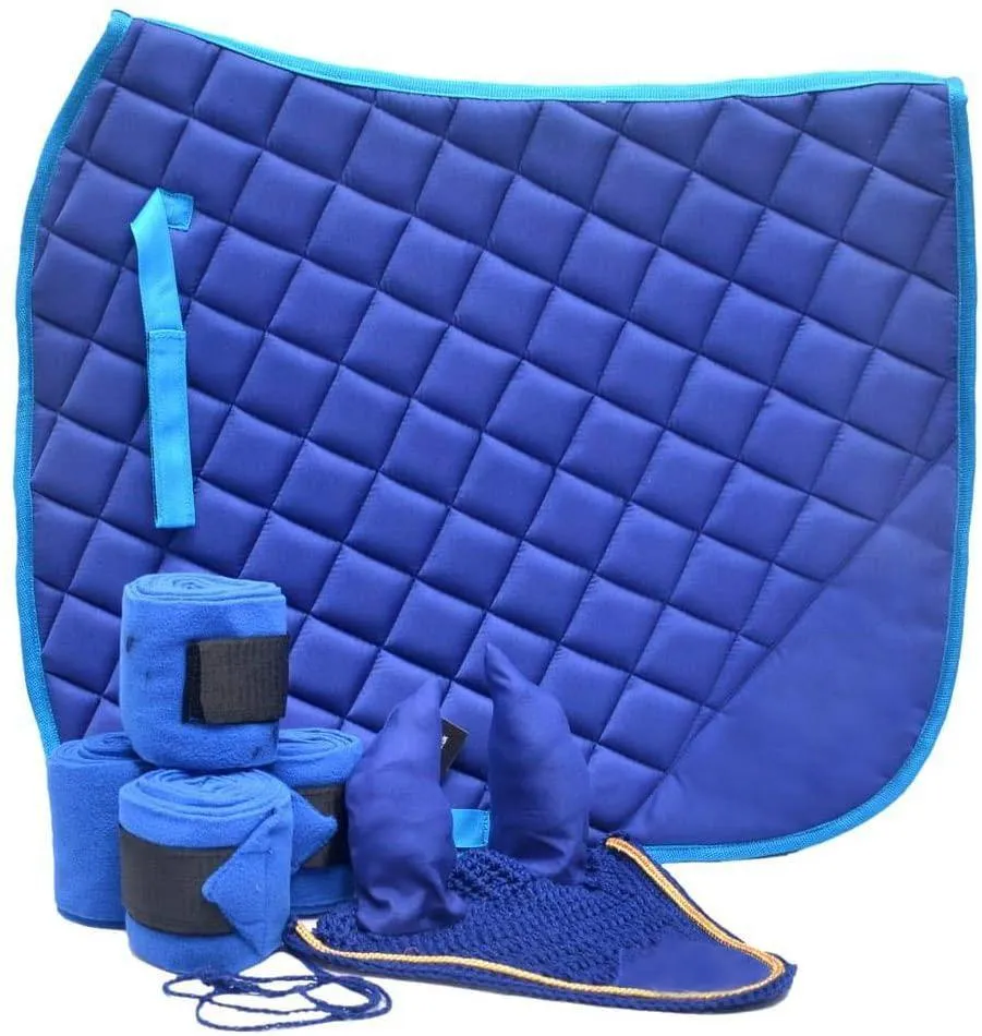 Royalian Horse Cotton Dressage Pad With Flyveil And Four Boots (Brushing Hind)