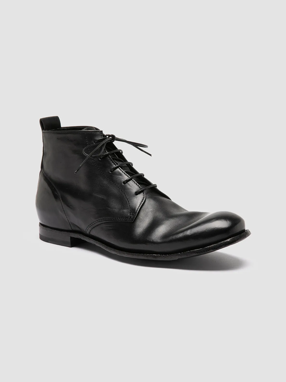 STEREO 004 - Black Leather Ankle Boots