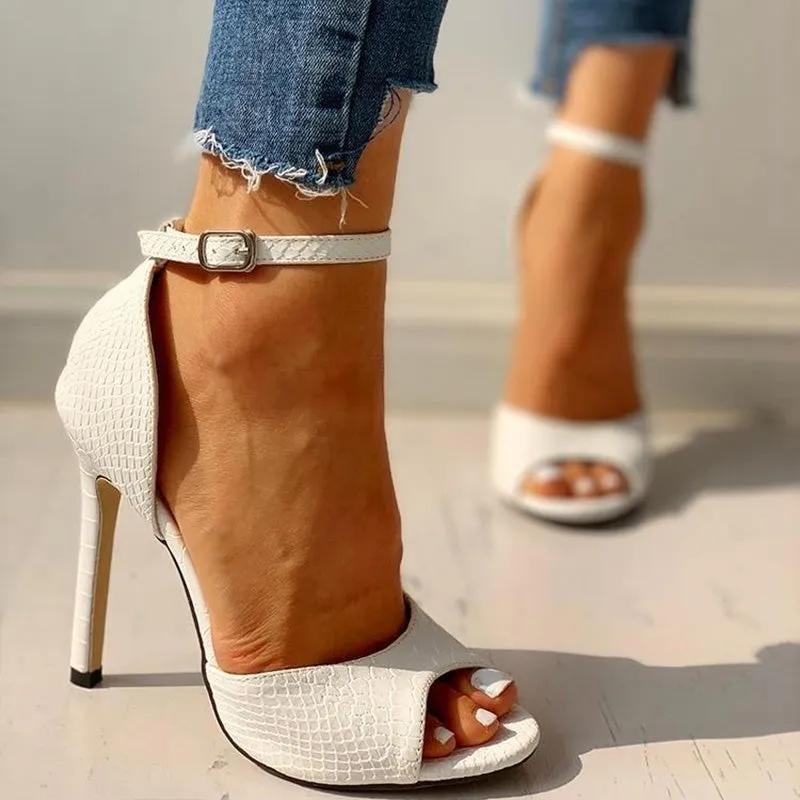 Stiletto Super Peep Toe Shoes Woman High Heels