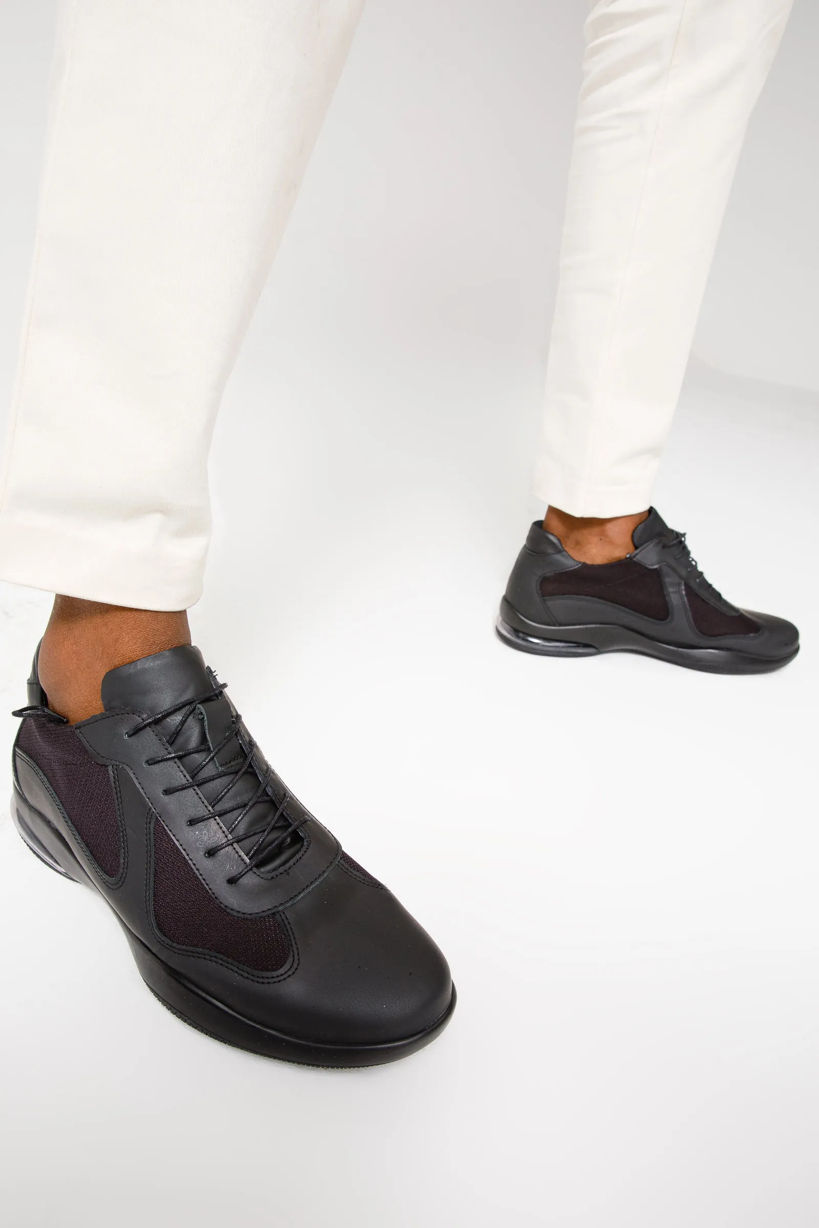 The Zona Black Leather Men Sneaker Final Sale!